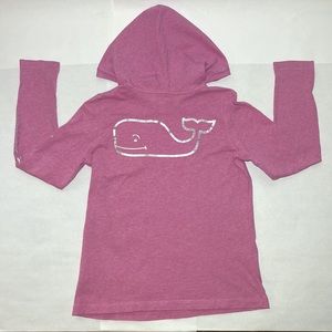 Vineyard Vines Girls Knit Hoodie Size M (10-12) Color:  Pink w/ Silver Graphics
